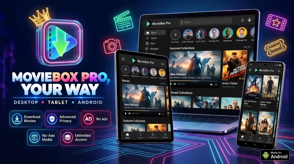 MovieBox app on every screen